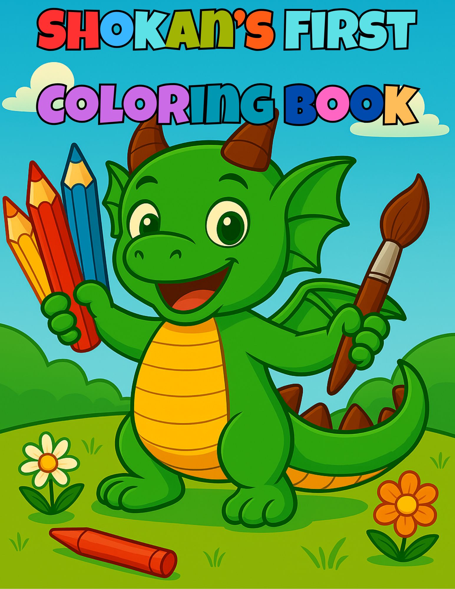 Free printable dragon coloring book for toddlers